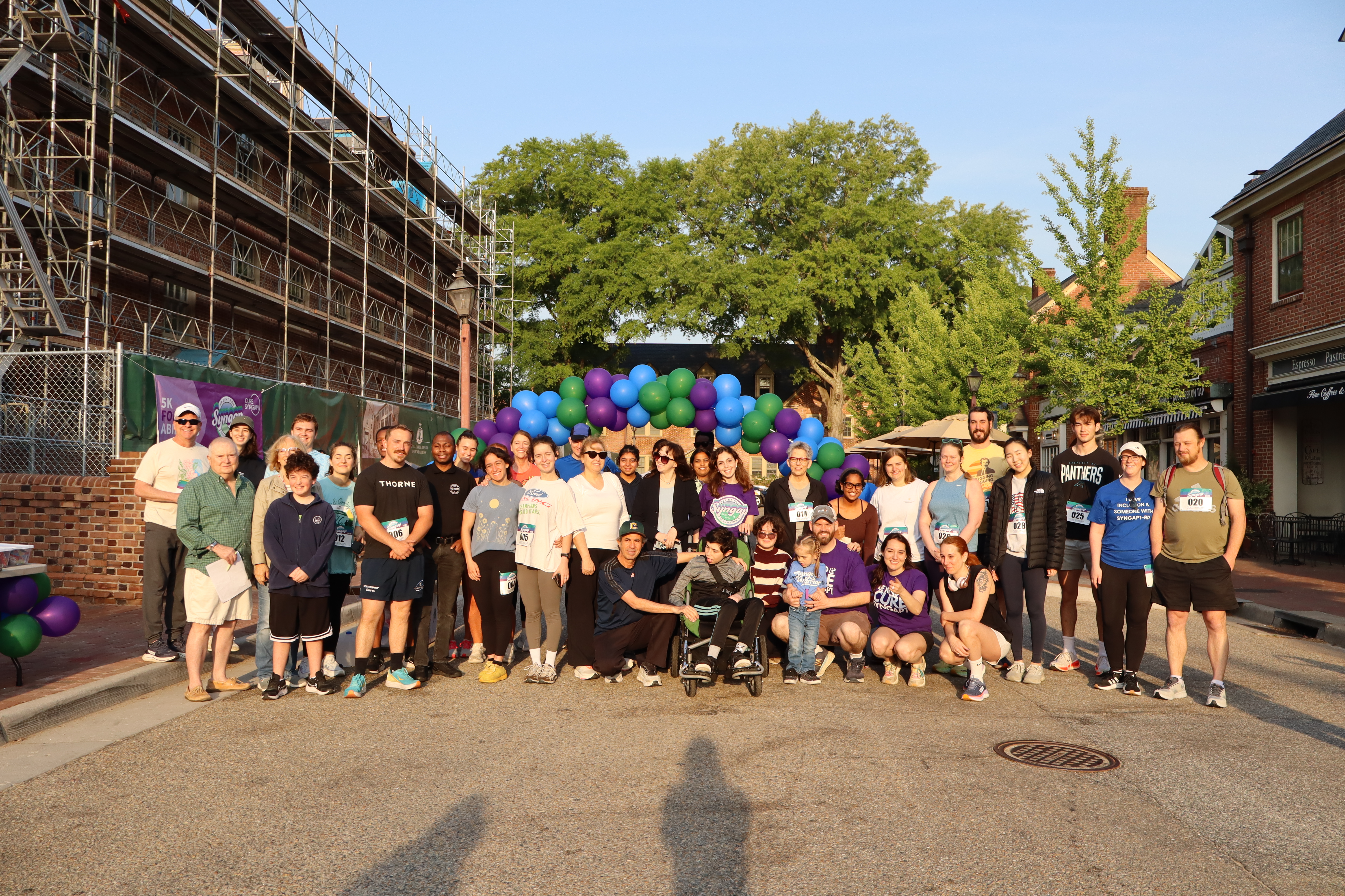 Participants gathered under the balloon arch for the 2026 Mora & Qusay 5K